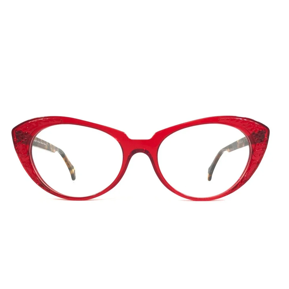 PLM Creation Eyeglasses Frames RE-BELLE VII Red Tortoise Cat Eye 532 54-19-145